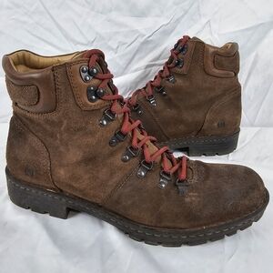 Born Stock Brown Mens Sz 13 47.5 Stone Leather Suede Ankle Boots M2775 Hiking